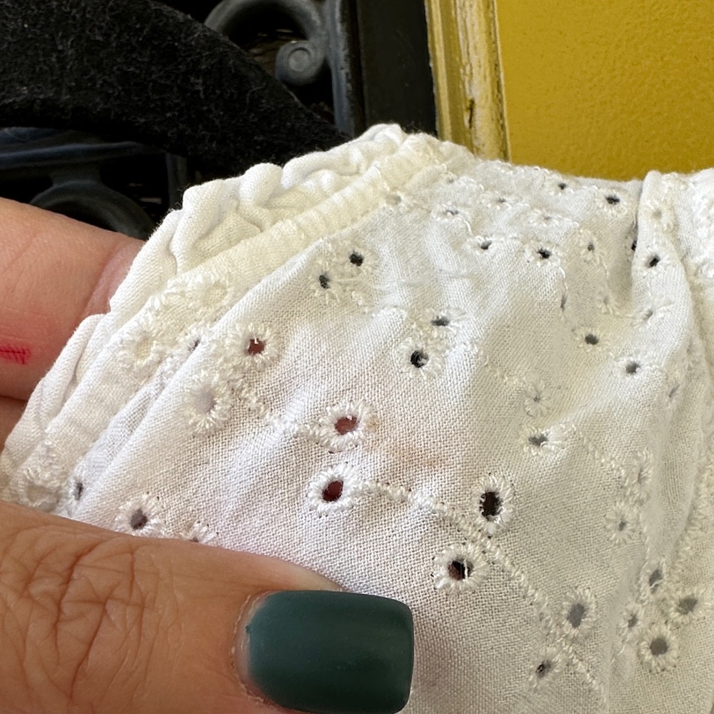 Torrid 0 White Eyelet Ruffle Blouse - Picture 4 of 4